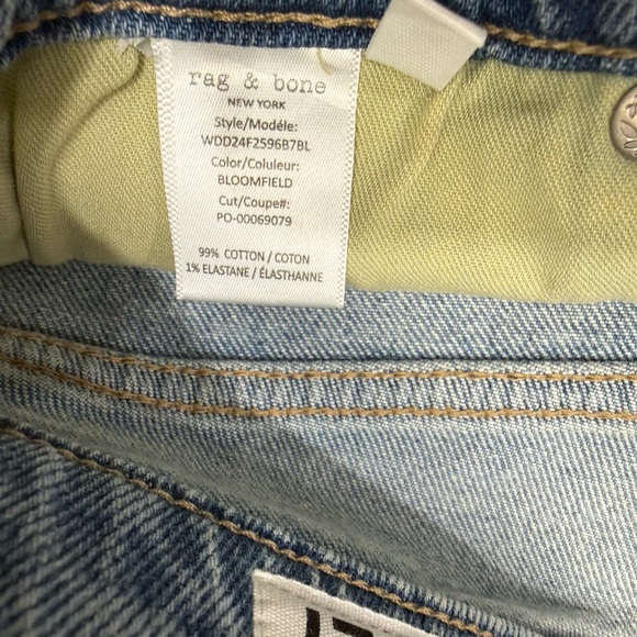 Rag & Bone BLOOMFIELD HARLOW MID-RISE FULL LENGTH STRAIGHT Vintage Stretch Sz 27 - Picture 11 of 13